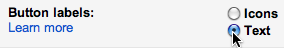 Gmail button labels setting